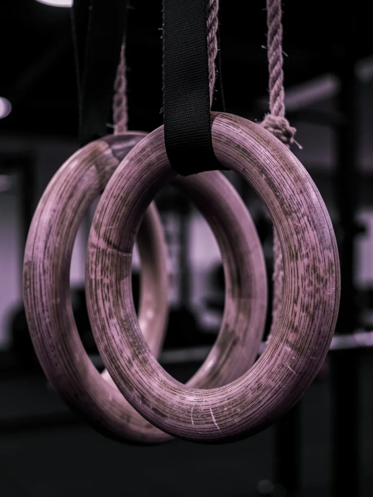 Anneaux de gymnastique en bois